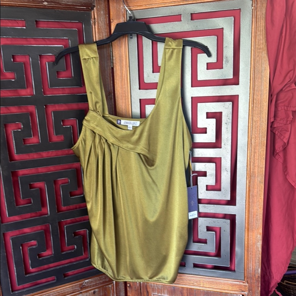 Elegant Olive Green Sleeveless Top